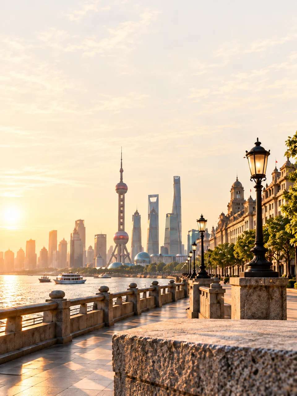 Shanghai riverside brand illustration